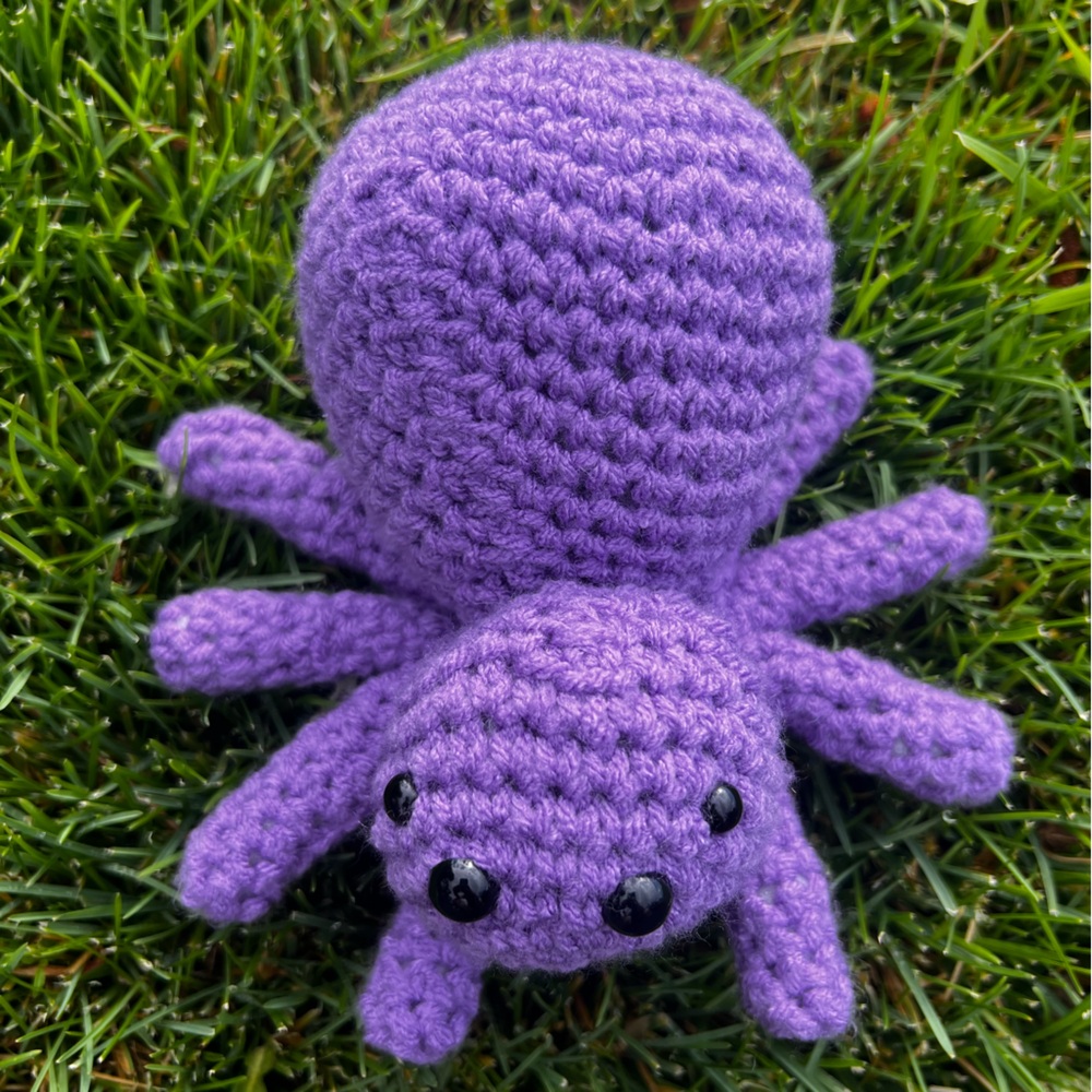 Hand Crocheted Lucas the Purple Little Spider Stuffed Animal Halloween Decor! - Picture 10 of 10